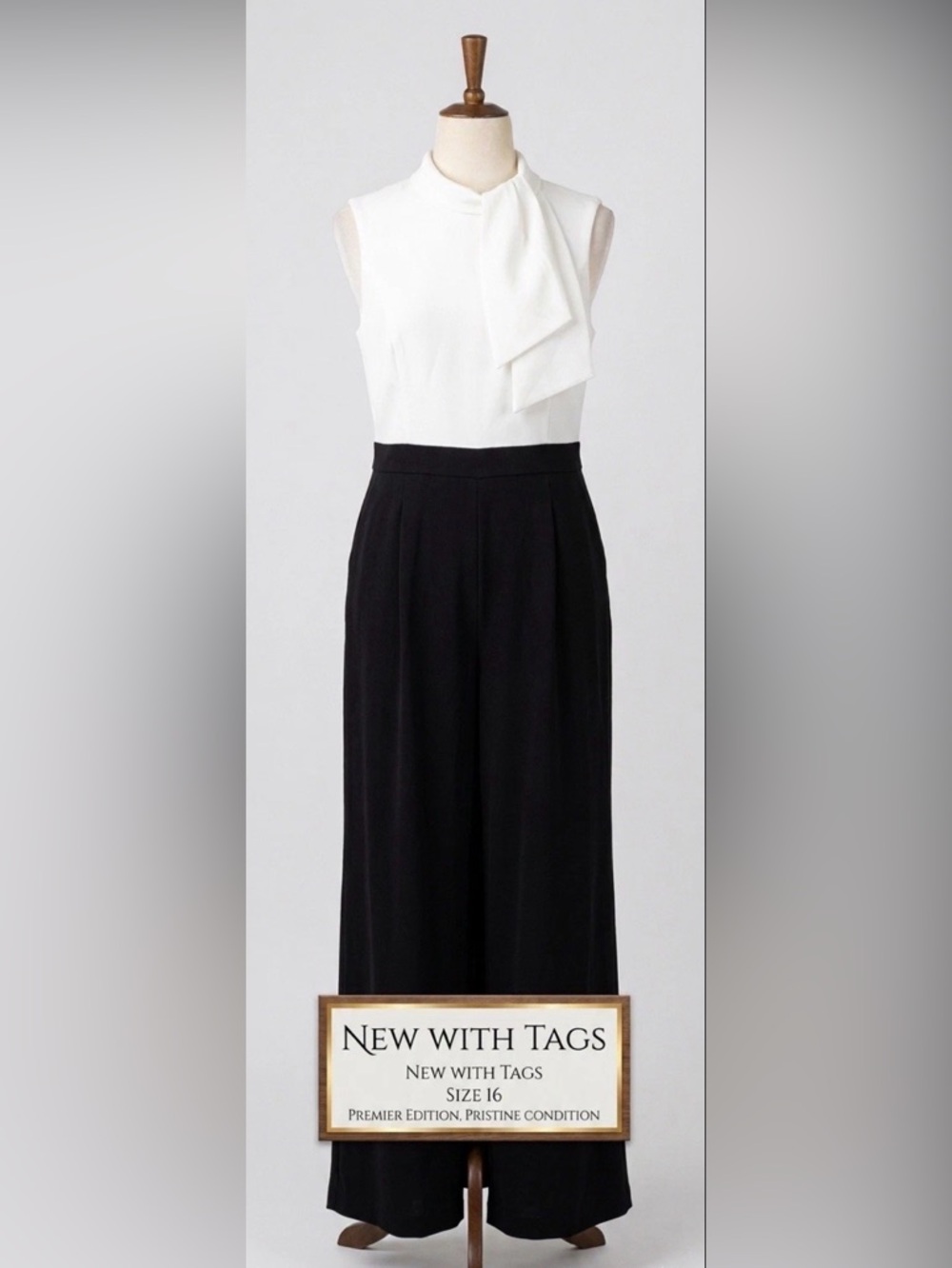 Harper Rose White & Black Sleeveless Jumpsuit